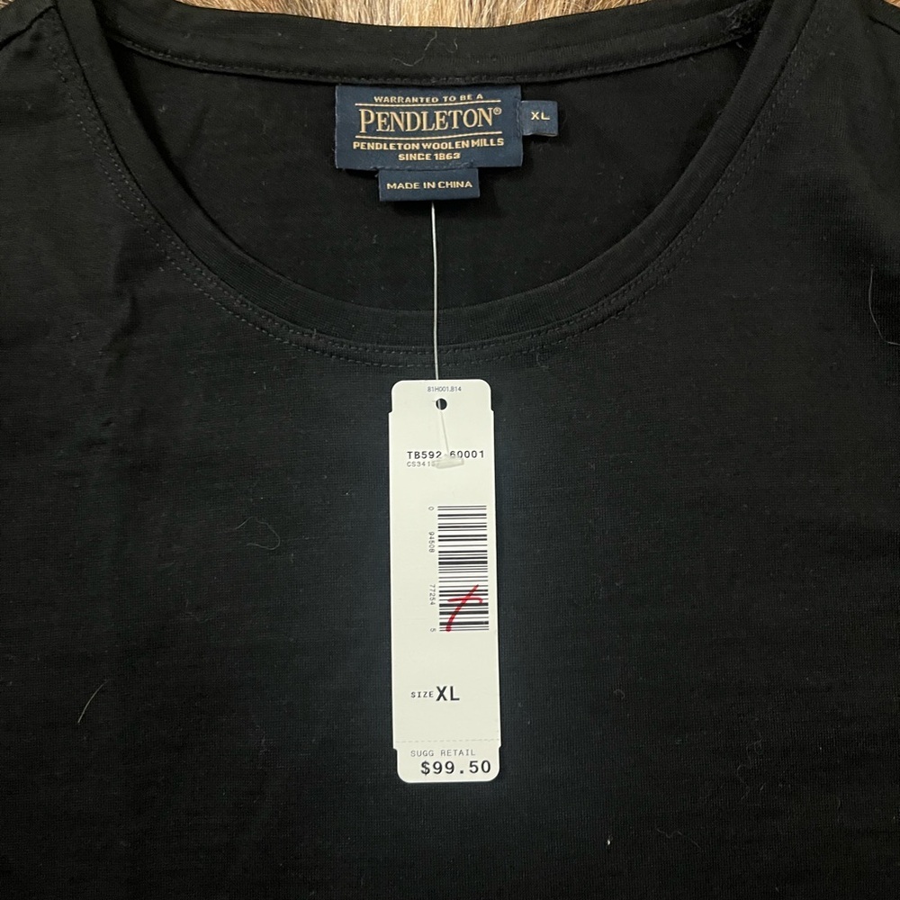 Pendleton Black Long Sleeve Crewneck Top - Picture 2 of 3